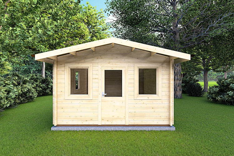 Casa in legno da giardino CHIARA 5x5 44mm, vista frontale