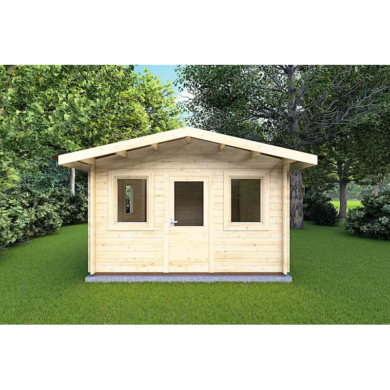 Casa in legno da giardino CHIARA 5x5 44mm, vista frontale