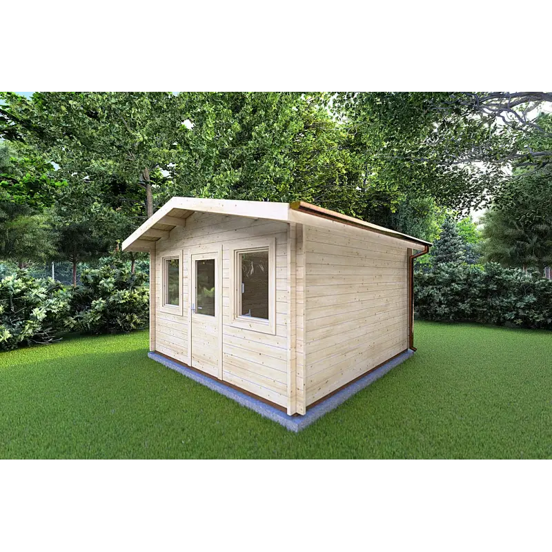 Casa in legno da giardino CHIARA 5x5 44mm, fronte lato destro