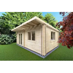 Casa coibentata di legno una stanza ELENA 25 m² 44/100/44 mm, fronte lato destro