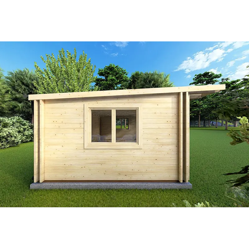 Casa coibentata di legno una stanza ELENA 25 m² 44/100/44 mm, lato sinistro
