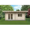 Casa coibentata di legno una stanza ELENA 25 m² 44/100/44 mm, vista frontale
