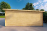 Garage in legno doppio a monofalda 6x6 44mm, lato destro