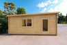 Garage in legno doppio a monofalda 6x6 44mm, lato sinistro