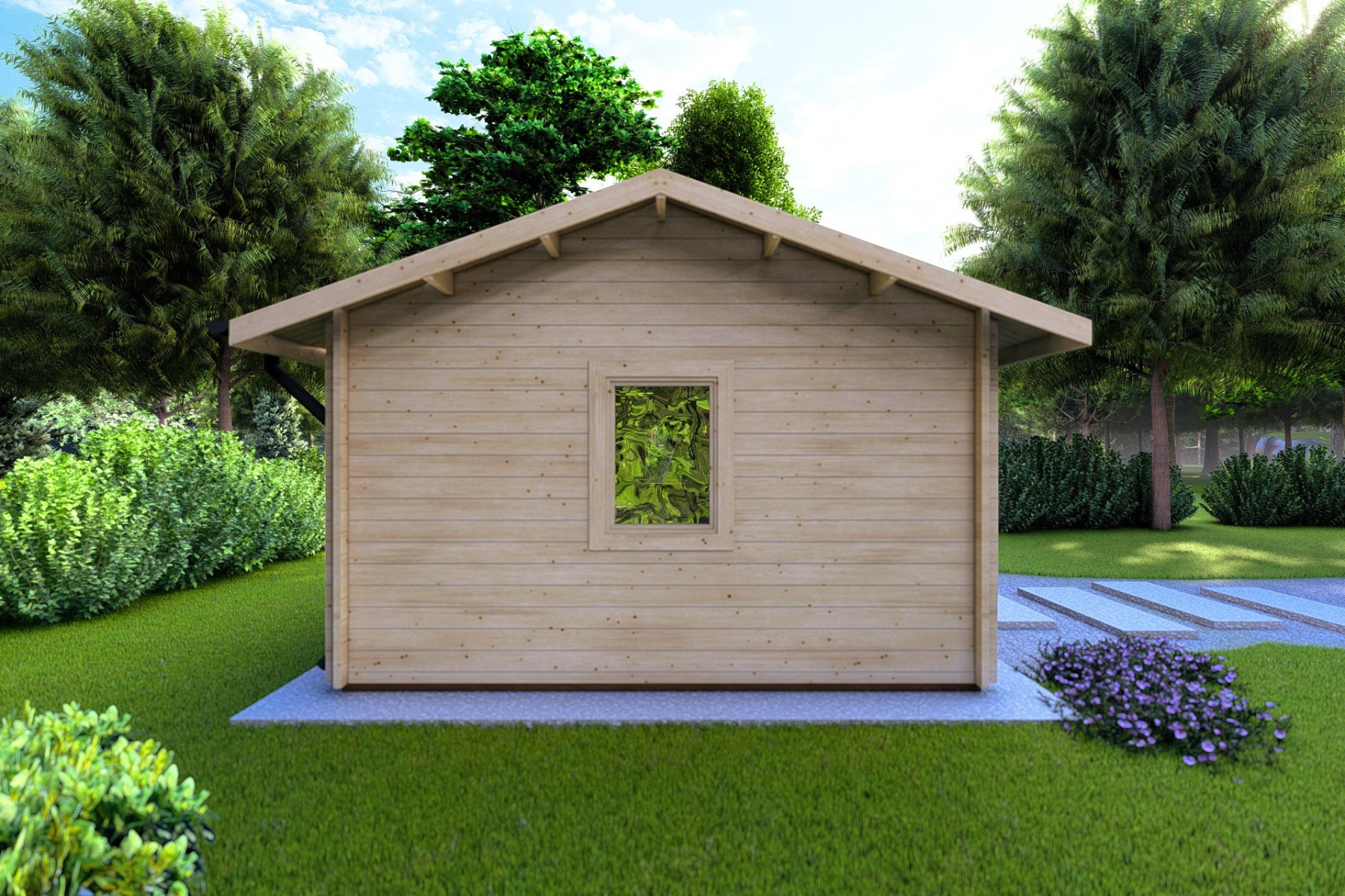 Casa in legno da giardino CLARA 5.2x4.2 44mm, lato sinistro