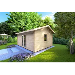 Casa in legno da giardino CLARA 5.2x4.2 44mm, fronte lato destro