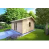 Casa in legno da giardino CLARA 5.2x4.2 44mm, fronte lato destro