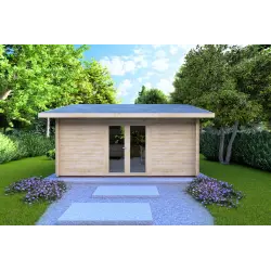 Casa in legno da giardino CLARA 5.2x4.2 44mm, vista frontale