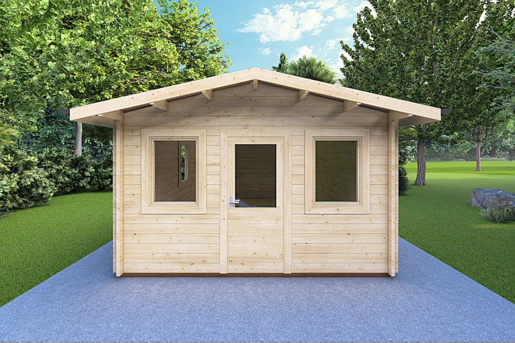 Casetta in legno CHIARA 4x6 44mm, vista frontale