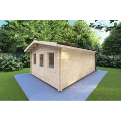 Casetta in legno CHIARA 4x6 44mm, fronte lato destro