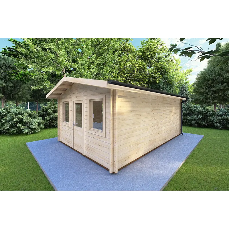 Casetta in legno CHIARA 4x6 44mm, fronte lato destro