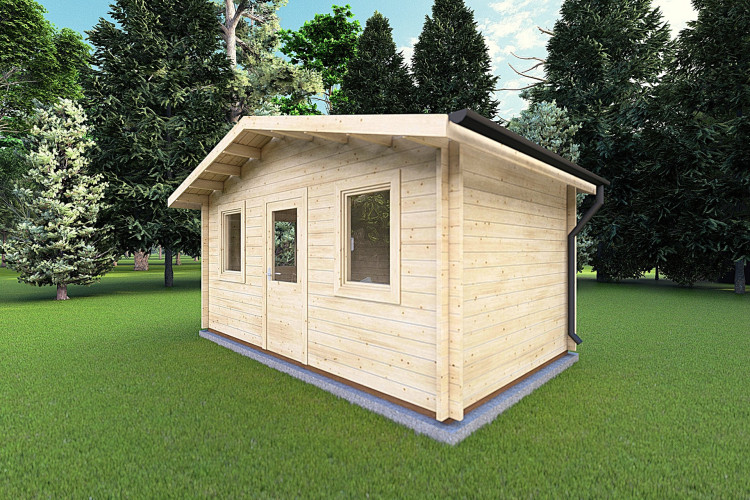 Casetta in legno CHIARA 5x3 44mm, fronte lato destro