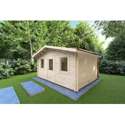 Casetta da giardino CHIARA 5x4 44mm, fronte lato destro
