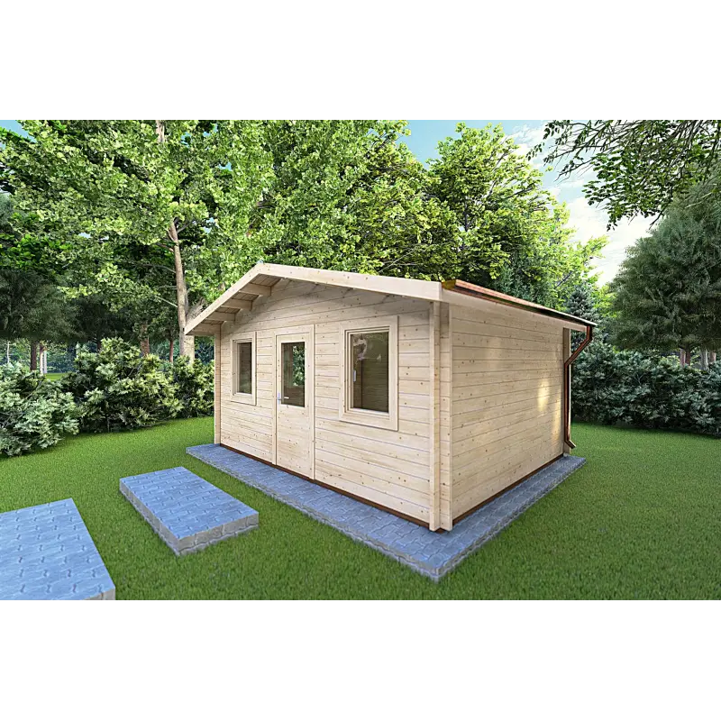 Casetta da giardino CHIARA 5x4 44mm, fronte lato destro