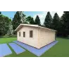 Casa di legno CHIARA 6x6 44mm, fronte lato destro