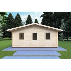 Casa di legno CHIARA 6x6 44mm, vista frontale