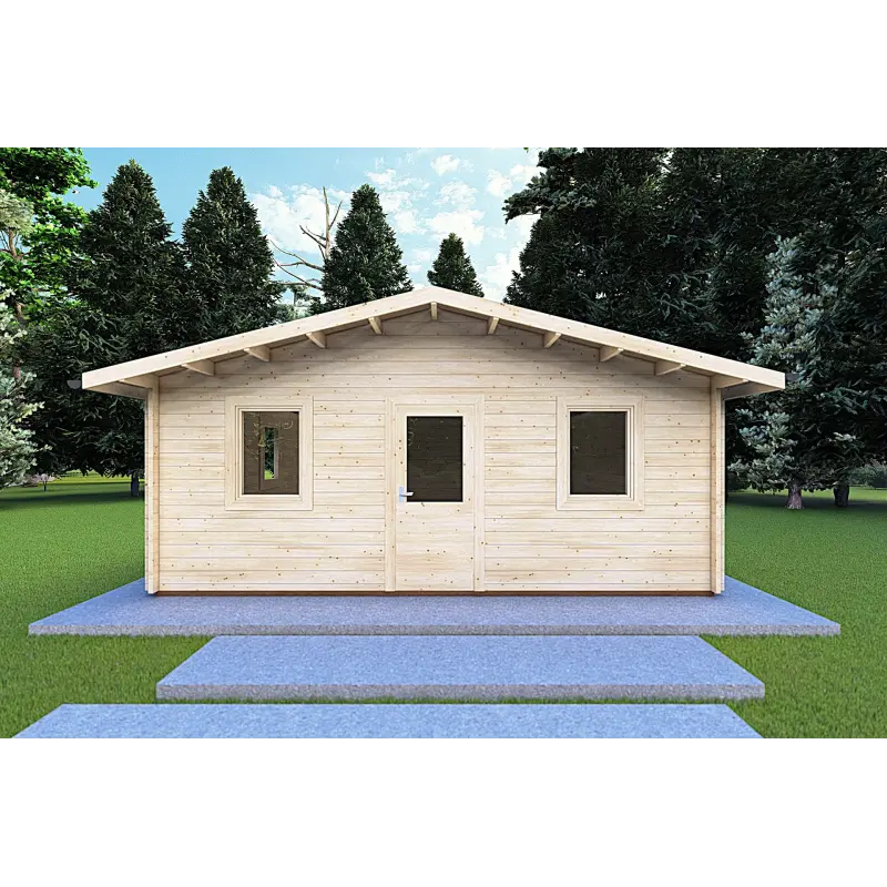 Casa di legno CHIARA 6x6 44mm, vista frontale