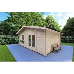 Casa in legno da giardino EMILY 6x5 44mm, fronte lato destro