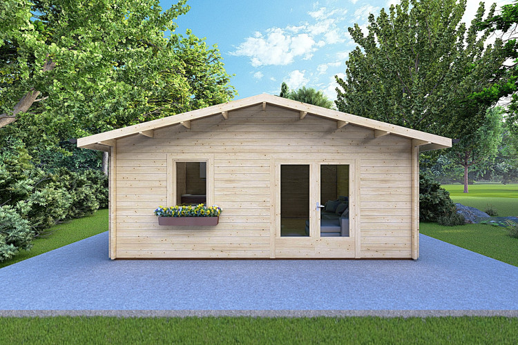 Casa in legno da giardino EMILY 6x5 44mm, vista frontale