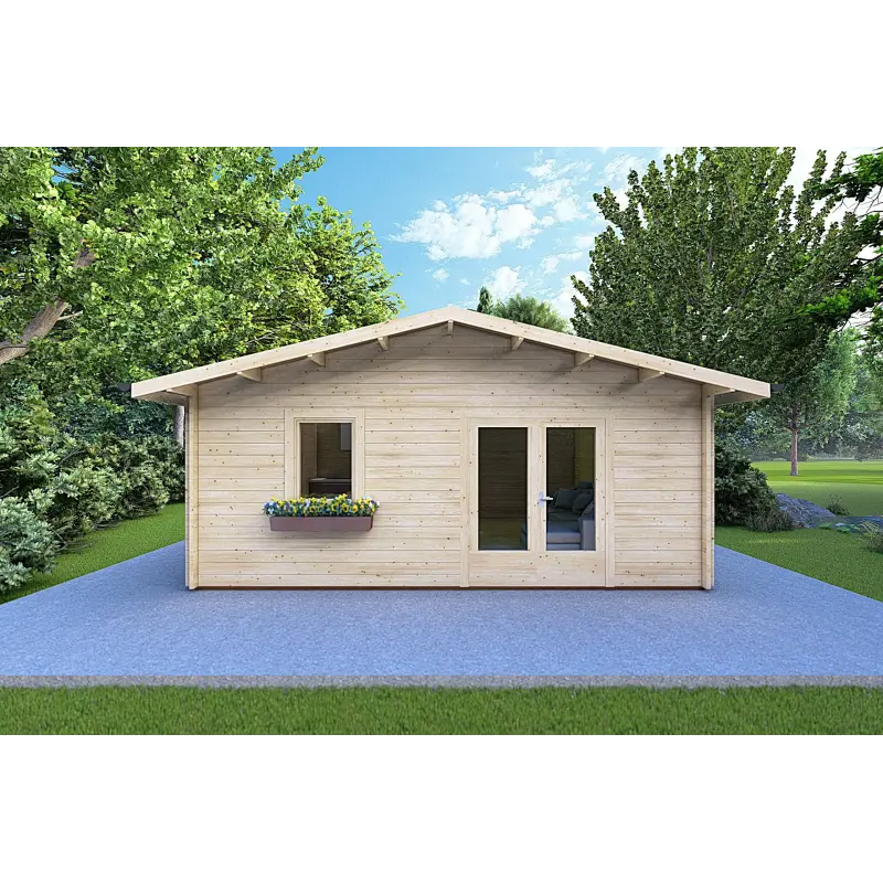 Casa in legno da giardino EMILY 6x5 44mm, vista frontale