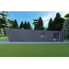 Bungalow in legno VISION 1 con patio 4x14 44/100/30/40 mm, lato destro color antracite