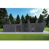Bungalow in legno VISION 1 con patio 4x14 44/100/30/40 mm, lato sinistro color antracite