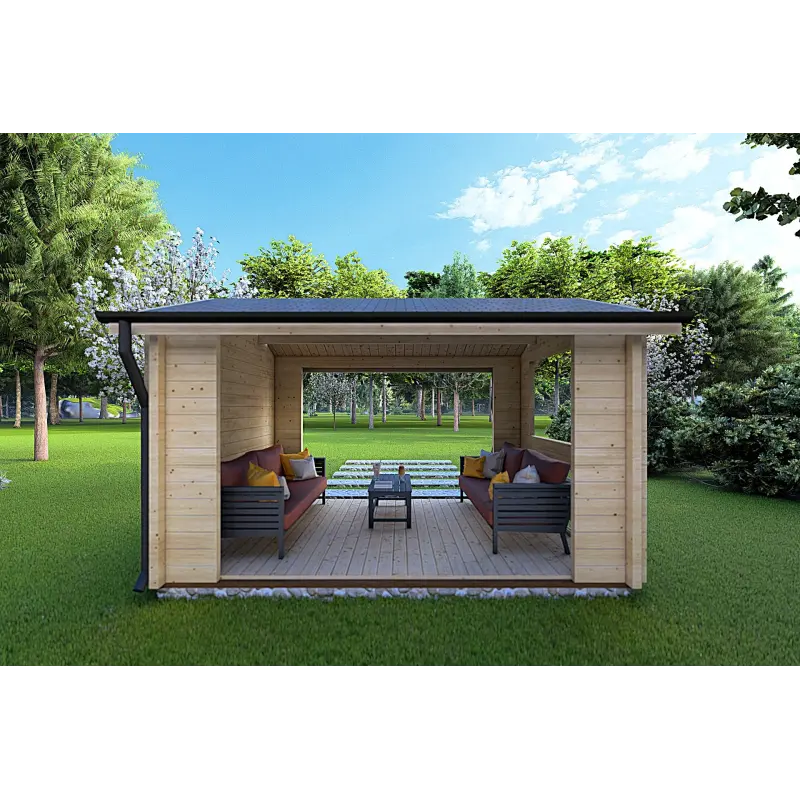 Gazebo in legno STELLA 4x3 68mm, retro