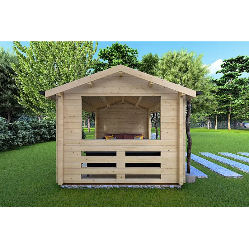 Gazebo in legno STELLA 4x3 68mm, lato sinistro
