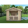 Gazebo in legno STELLA 4x3 68mm, lato sinistro