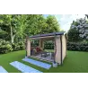 Gazebo in legno STELLA 4x3 68mm, fronte lato destro