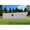 Bungalow in legno VISION 1 SMALL "S" con patio 4x11 44/100/30/40, lato sinistro color grigio legno