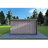 Bungalow in legno VISION 1 SMALL "S" con patio 4x11 44/100/30/40, retro color grigio legno
