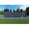 Bungalow in legno VISION 1 SMALL "S" con patio 4x11 44/100/30/40, lato destro color antracite
