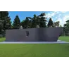 Bungalow in legno VISION 1 SMALL "S" con patio 4x11 44/100/30/40, lato sinistro color antracite