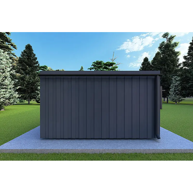 Bungalow in legno VISION 1 SMALL "S" con patio 4x11 44/100/30/40, retro color antracite