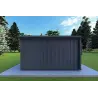 Bungalow in legno VISION 1 SMALL "S" con patio 4x11 44/100/30/40, retro color antracite