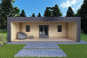 Bungalow di legno VISION 2 con patio 8x6 60/100/30/40 mm, vista frontale modello antracite
