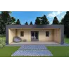 Bungalow di legno VISION 2 con patio 8x6 60/100/30/40 mm, vista frontale modello antracite