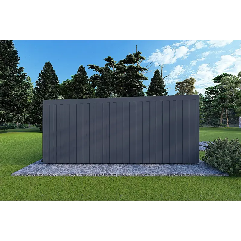 Bungalow di legno VISION 2 con patio 8x6 60/100/30/40 mm, lato sinistro modello antracite