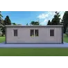 Bungalow di legno VISION 2 con patio 8x6 60/100/30/40 mm, retro modello grigio legno