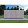Bungalow di legno VISION 2 con patio 8x6 60/100/30/40 mm, lato sinistro modello grigio legno
