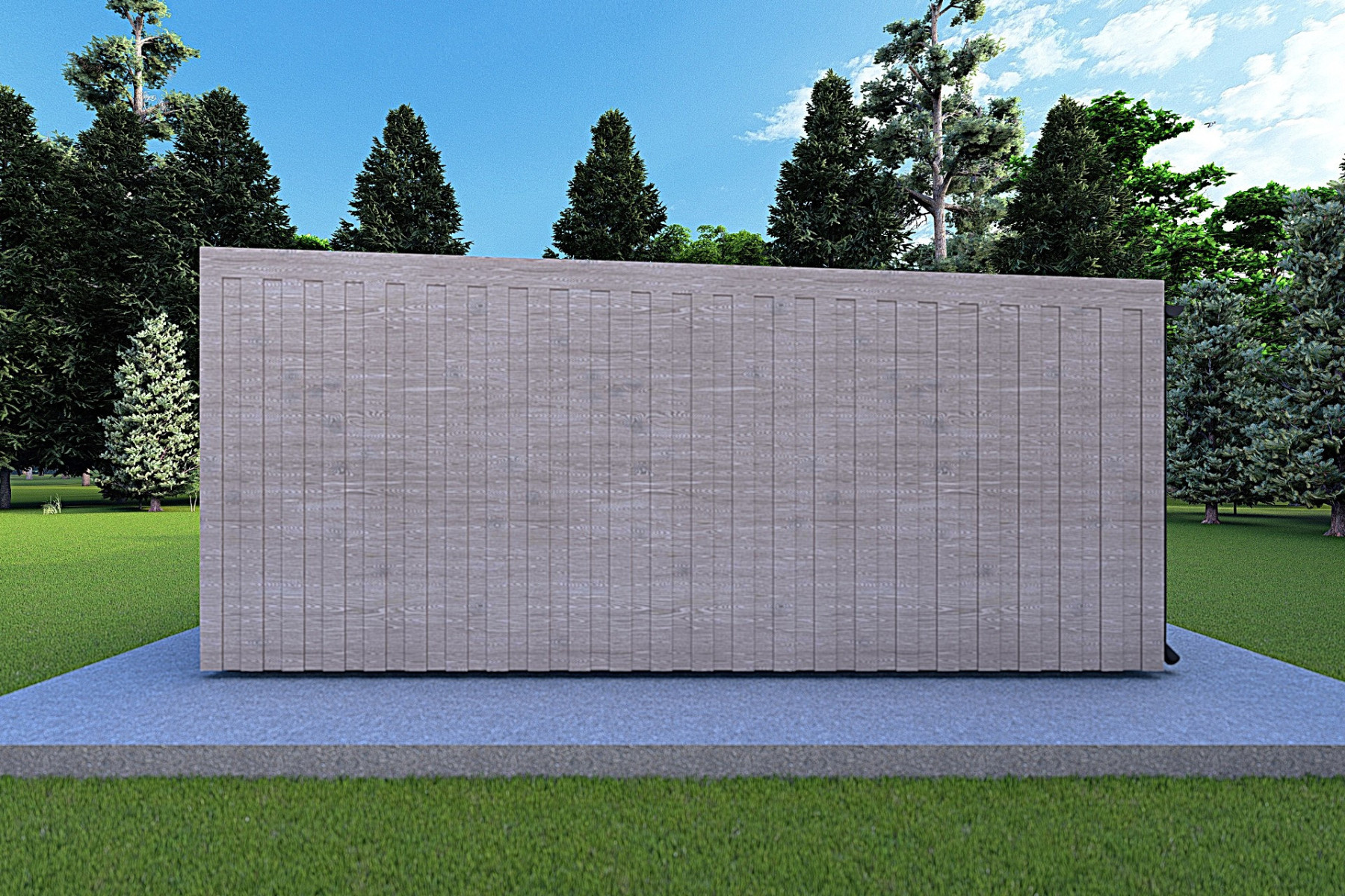 Bungalow di legno VISION 2 con patio 8x6 60/100/30/40 mm, lato destro modello grigio legno