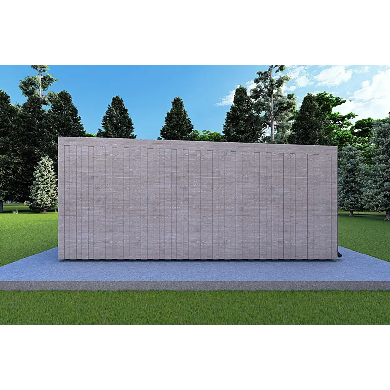Bungalow di legno VISION 2 con patio 8x6 60/100/30/40 mm, lato destro modello grigio legno