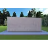 Bungalow di legno VISION 2 con patio 8x6 60/100/30/40 mm, lato destro modello grigio legno