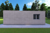 Bungalow di legno VISION 2 CUBE "C" con patio 7x8 44/100/30/40 mm, lato destro modello grigio legno