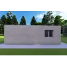Bungalow di legno VISION 2 CUBE "C" con patio 7x8 44/100/30/40 mm, lato destro modello grigio legno