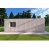 Bungalow di legno VISION 2 CUBE "C" con patio 7x8 44/100/30/40 mm, lato sinistro modello grigio legno