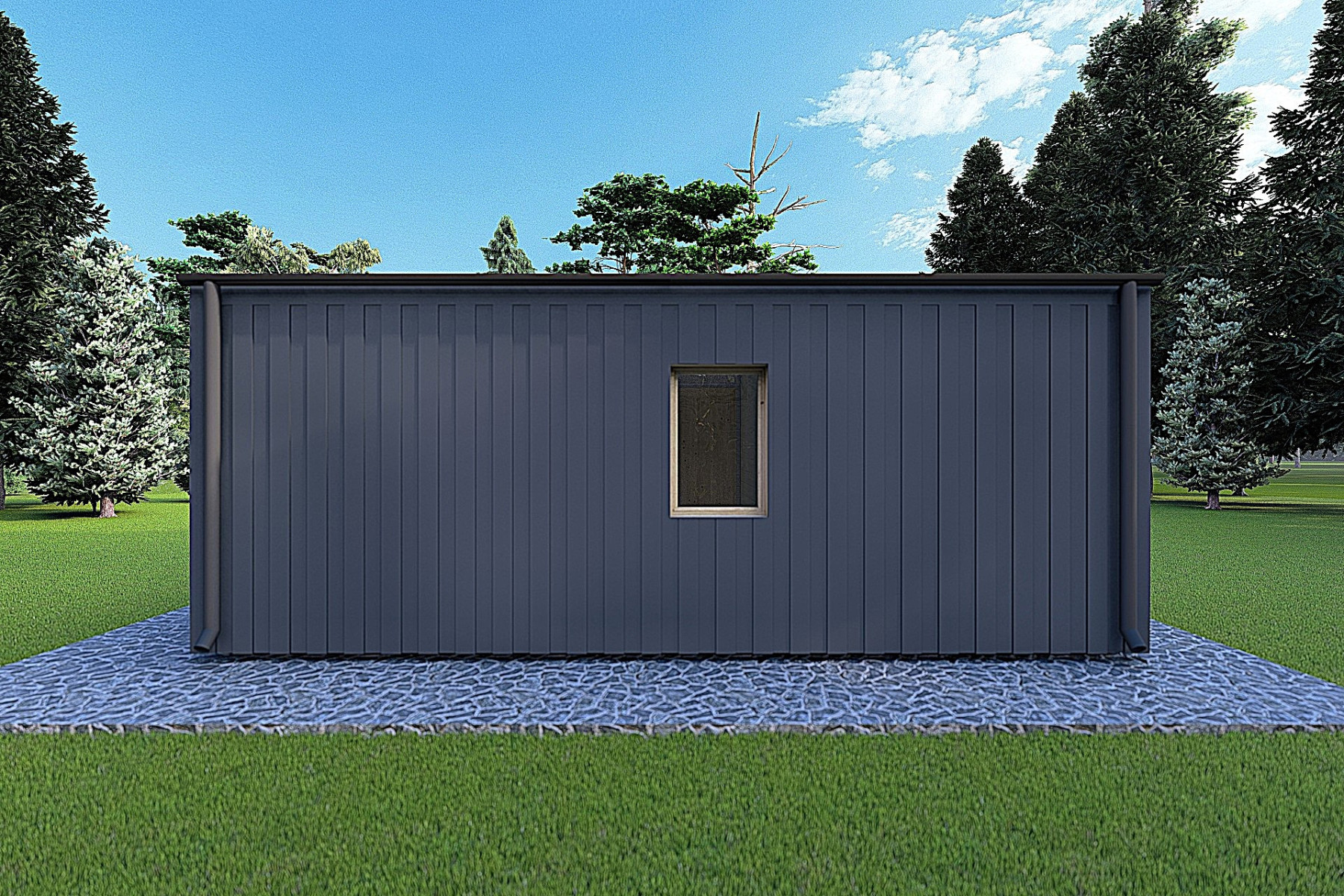Bungalow di legno VISION 2 CUBE "C" con patio 7x8 44/100/30/40 mm, retro modello antracite
