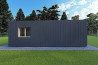 Bungalow di legno VISION 2 CUBE "C" con patio 7x8 44/100/30/40 mm, lato sinistro modello antracite