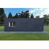 Bungalow di legno VISION 2 CUBE "C" con patio 7x8 44/100/30/40 mm, lato sinistro modello antracite